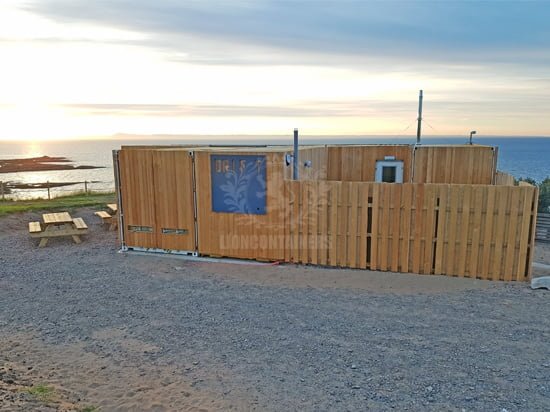 Cladded Coastal Shipping Container Café